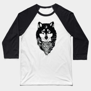 Wolf Mandala Baseball T-Shirt